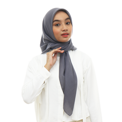 Ayudia Voal Bawal Plain Hijaberies - Iron Grey