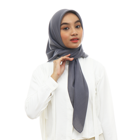 Ayudia Voal Bawal Plain Hijaberies - Iron Grey