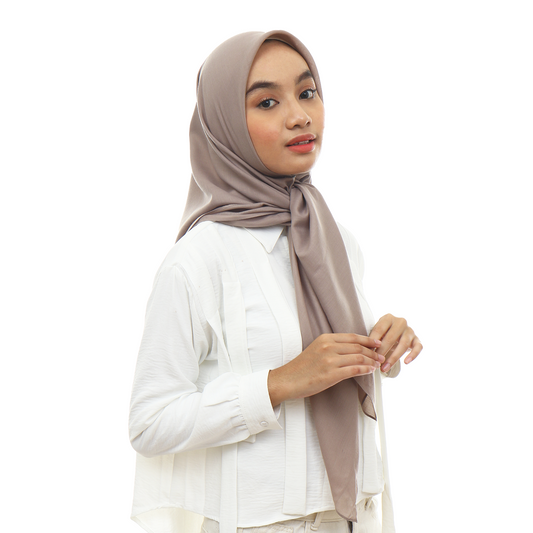 Ayudia Voal Bawal Plain Hijaberies - Taupe