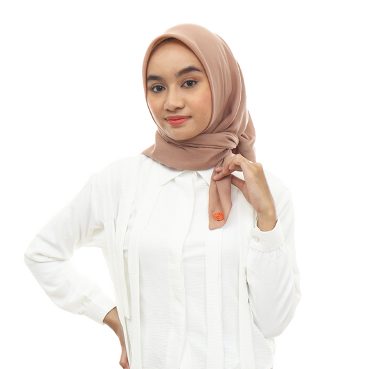 Ayudia Voal Bawal Plain Hijaberies - Latte