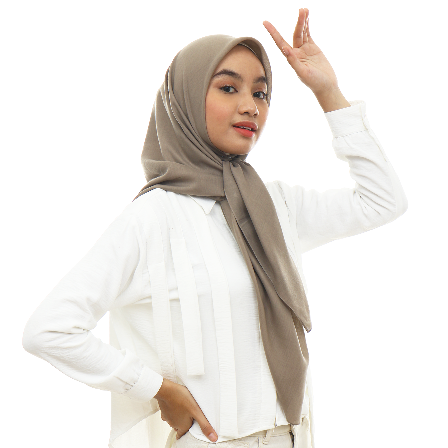 Ayudia Voal Bawal Plain Hijaberies - Simply Taupe