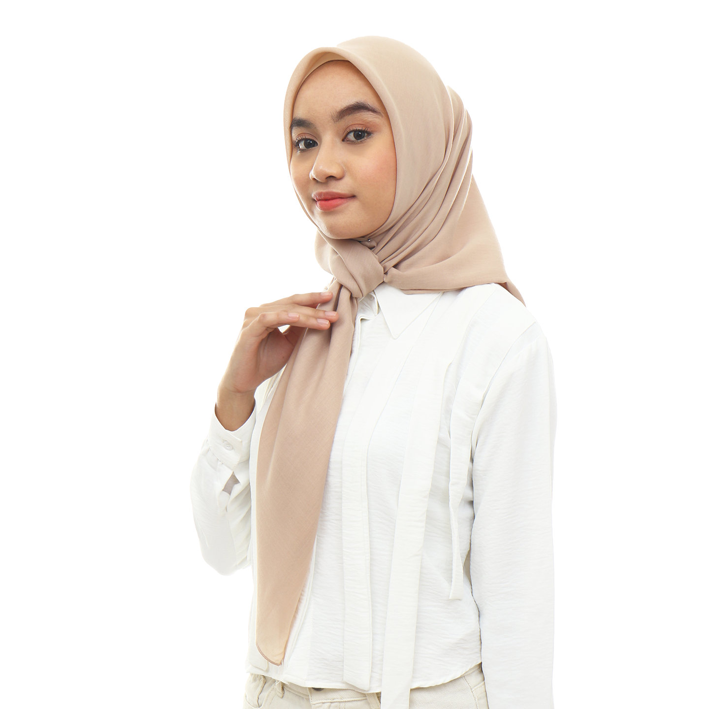 Ayudia Voal Bawal Plain Hijaberies - Beige