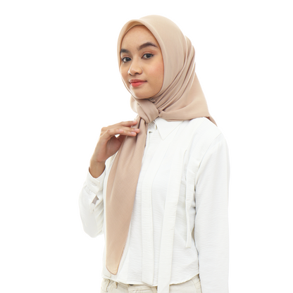 Ayudia Voal Bawal Plain Hijaberies - Beige