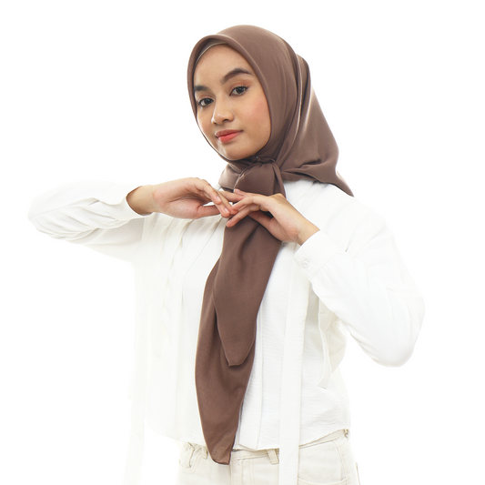 Ayudia Voal Bawal Plain Hijaberies - Toffee