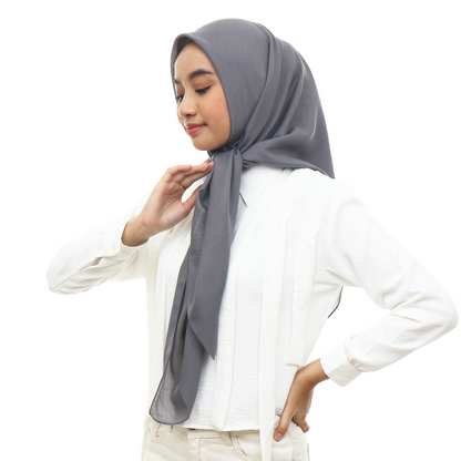 Ayudia Voal Bawal Plain Hijaberies - Dark Grey