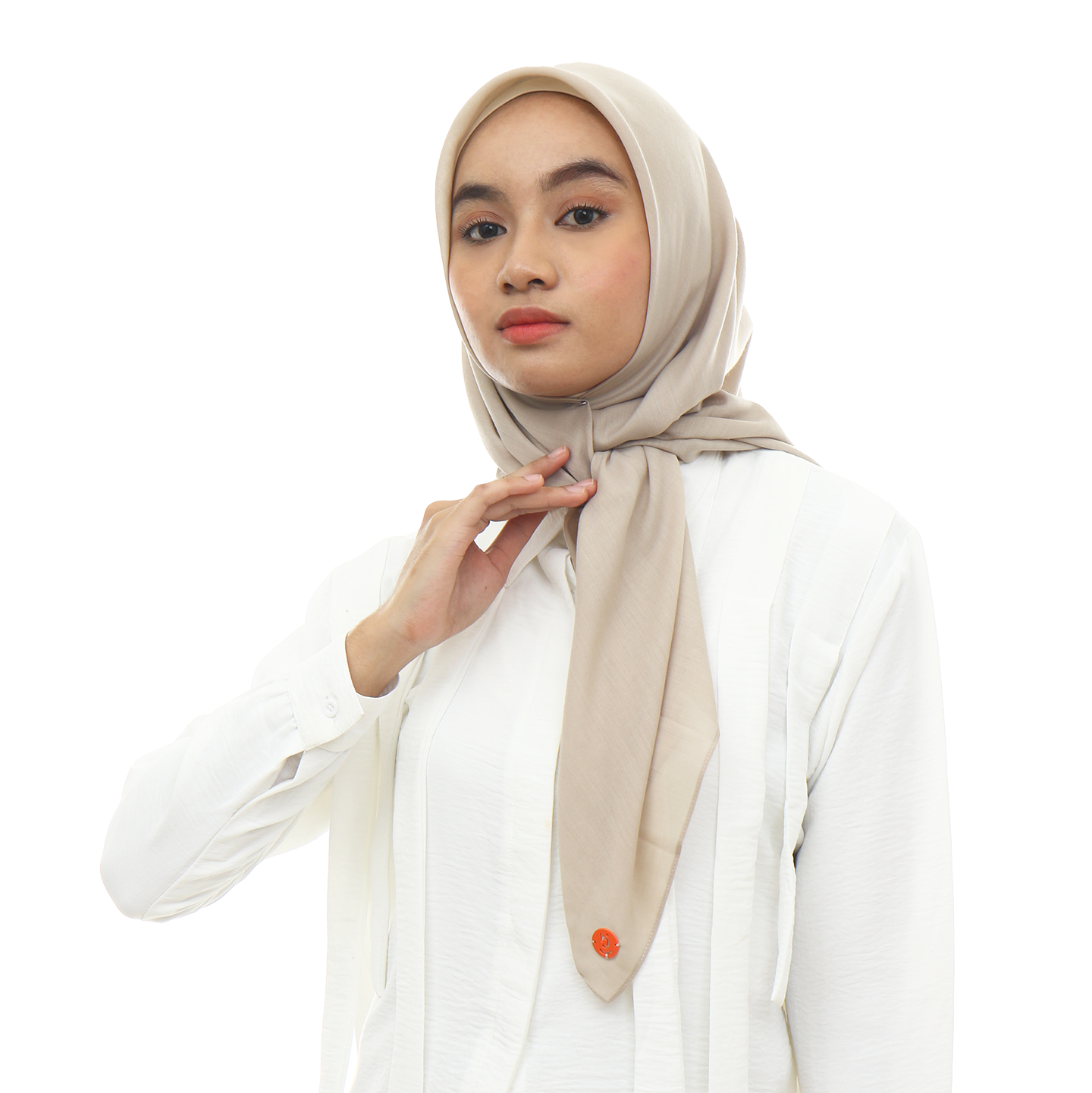 Ayudia Voal Bawal Plain Hijaberies - Ivory