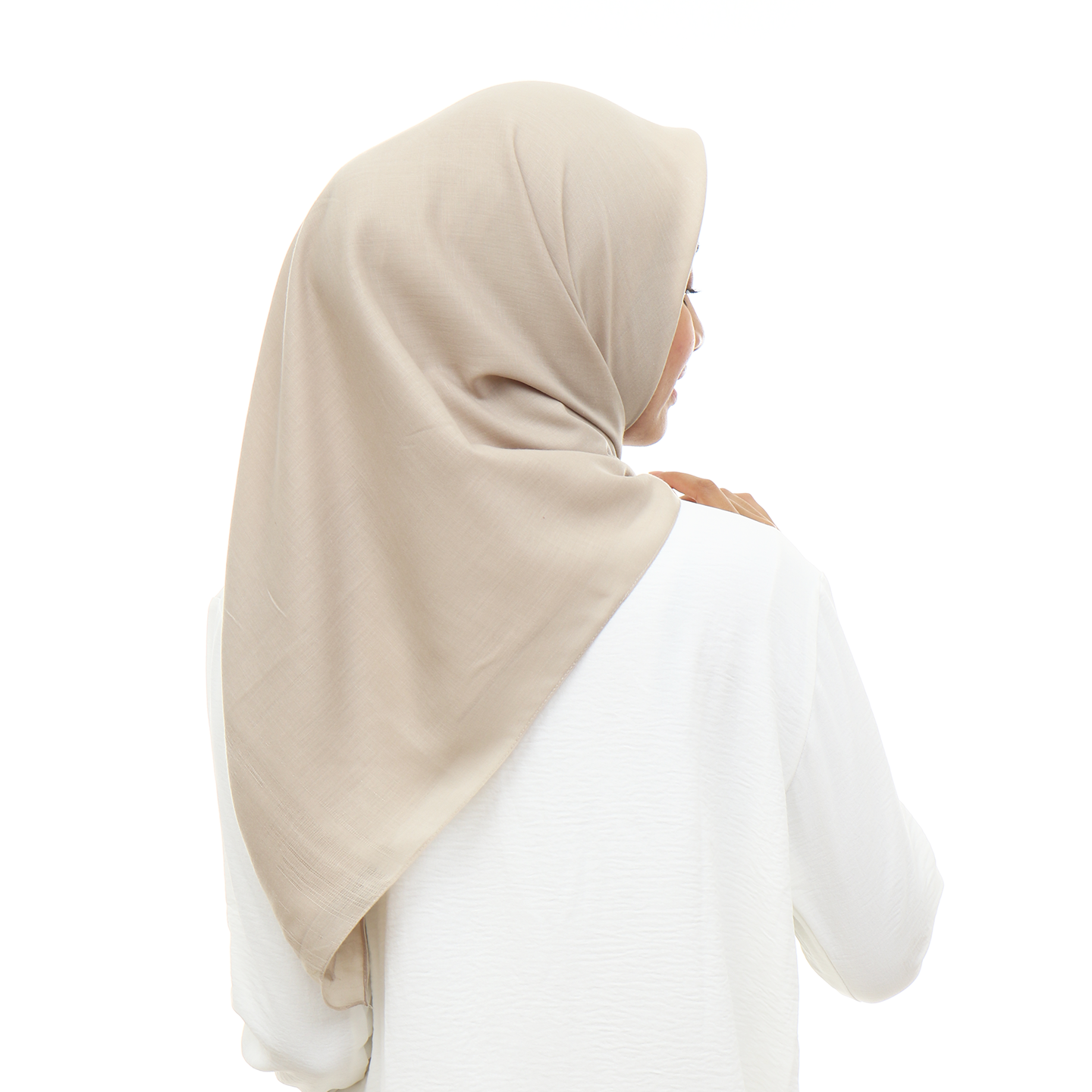 Ayudia Voal Bawal Plain Hijaberies - Ivory