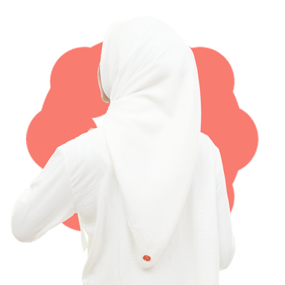 Ayudia Voal Bawal Plain Hijaberies - Broken White