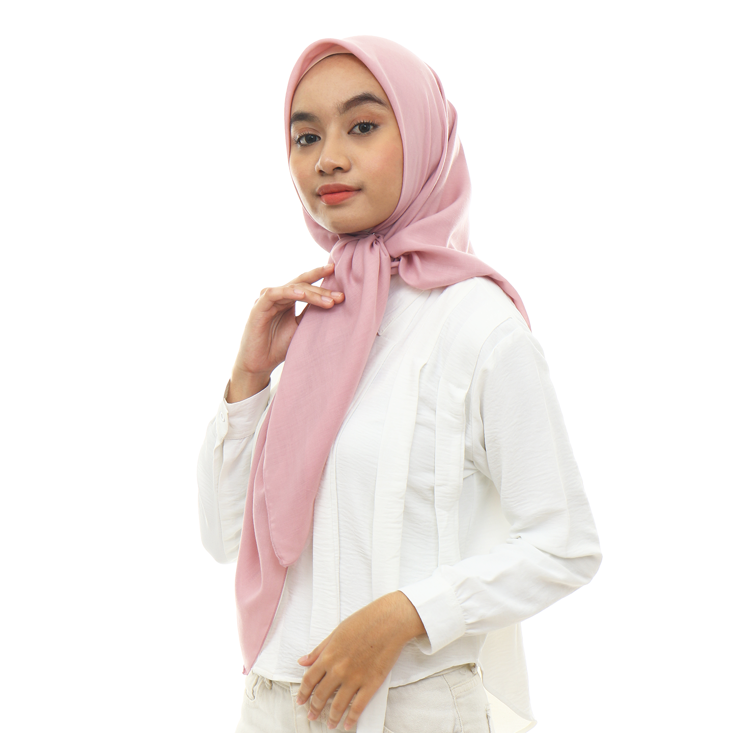 Ayudia Voal Bawal Plain Hijaberies - Pink Rose