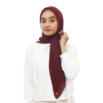 Ayudia Voal Bawal Plain Hijaberies - Maroon