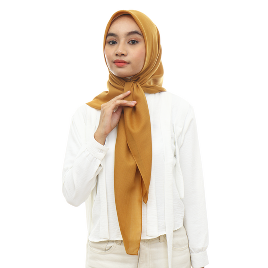 Ayudia Voal Bawal Plain Hijaberies - Mustard