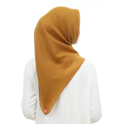 Ayudia Voal Bawal Plain Hijaberies - Mustard