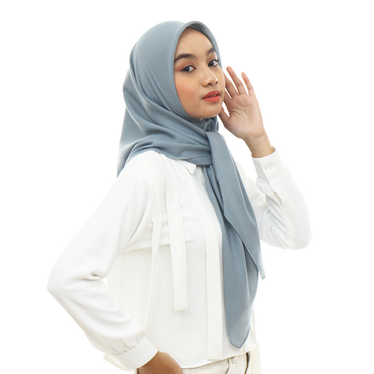 Ayudia Voal Bawal Plain Hijaberies - Dust Blue