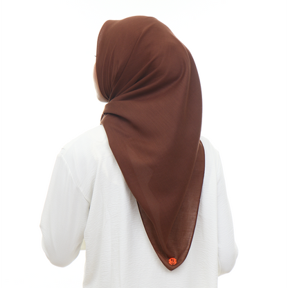 Ayudia Voal Bawal Plain Hijaberies - Aztec Brown