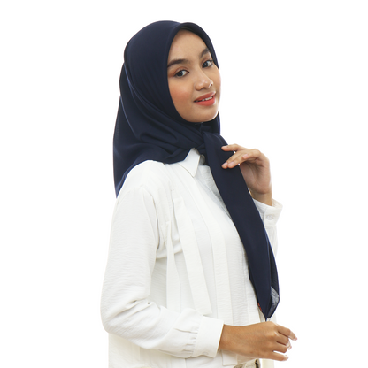 Ayudia Voal Bawal Plain Hijaberies - Navy