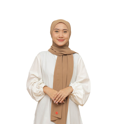 Jiran Pashmina Instan Ceruty Babydoll Hijaberies - Mocca