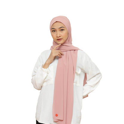 Jiran Pashmina Instan Ceruty Babydoll Hijaberies - Rose