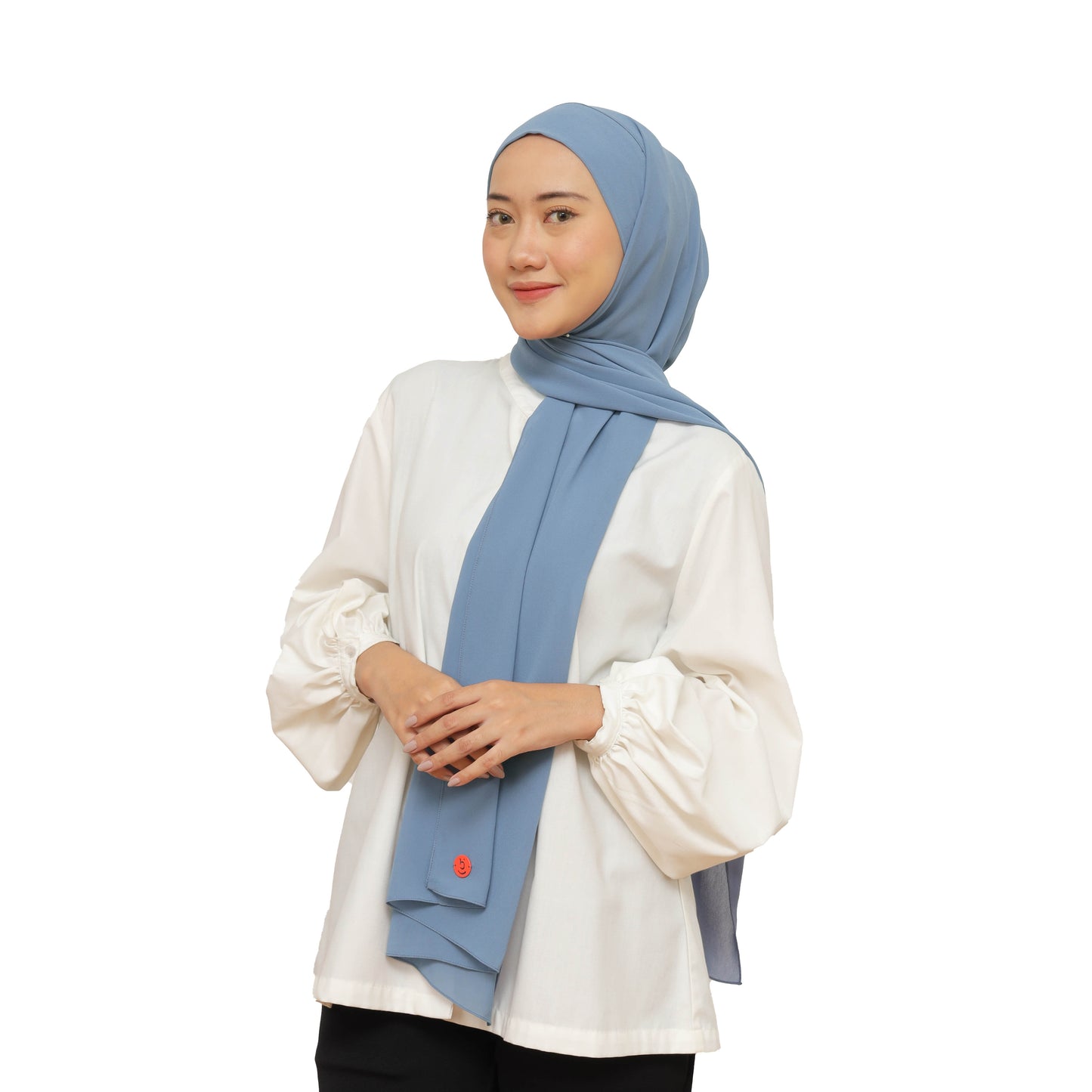 Jiran Pashmina Instan Ceruty Babydoll Hijaberies - Denim Blue