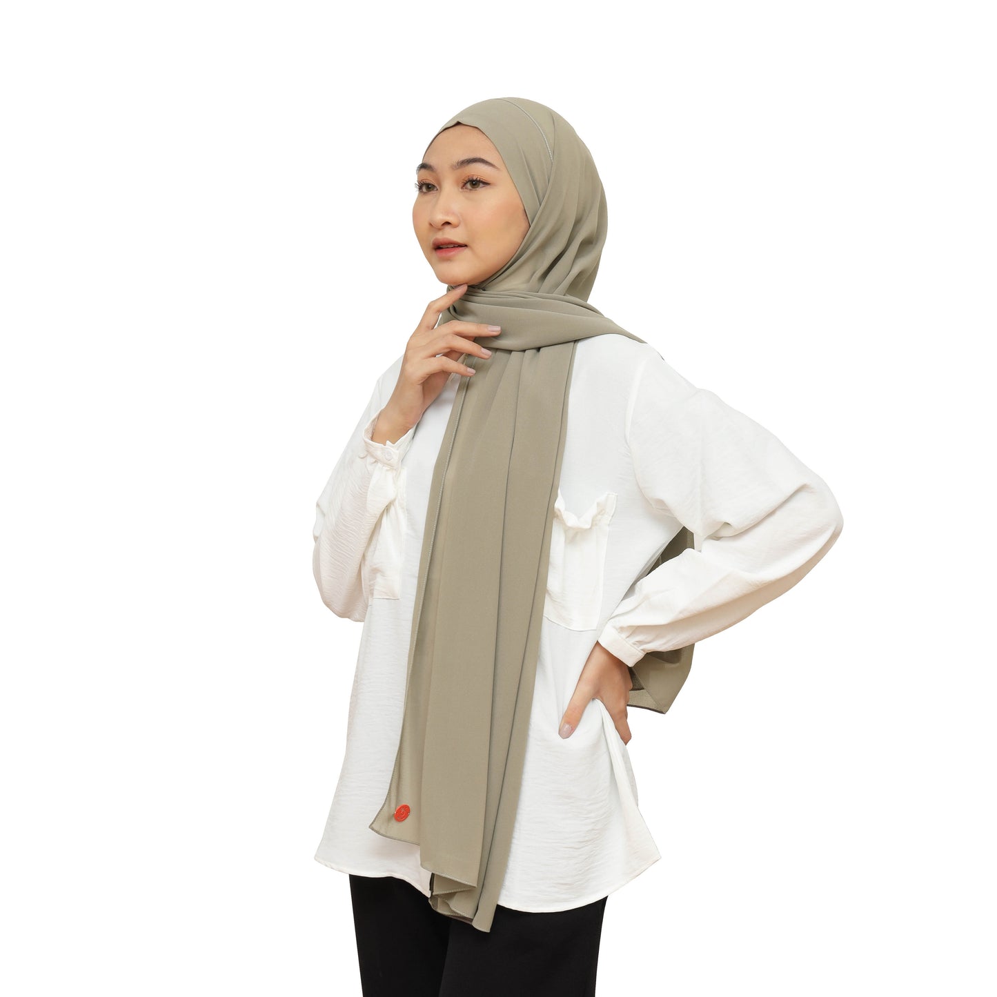 Jiran Pashmina Instan Ceruty Babydoll Hijaberies - Elephant Skin