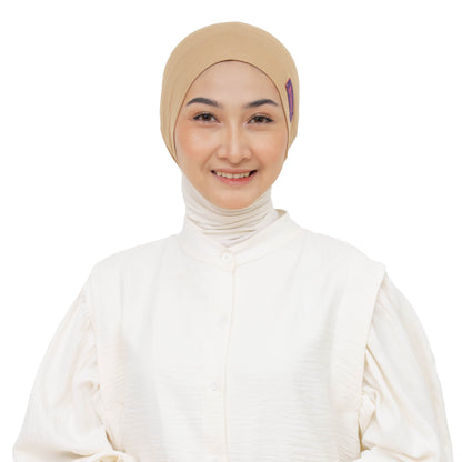 Inner Hijab Long Headband Cotton Rayon Hijaberies - Cream/Skin