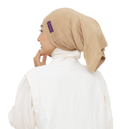 Inner Hijab Long Headband Cotton Rayon Hijaberies - Cream/Skin