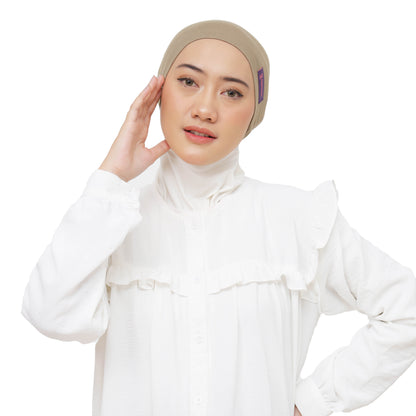 Inner Hijab Long Headband Cotton Rayon Hijaberies - Khaky