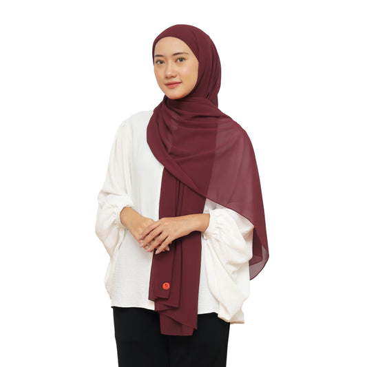 Malaka Pashmina Inner Hijaberies - Maroon Wine