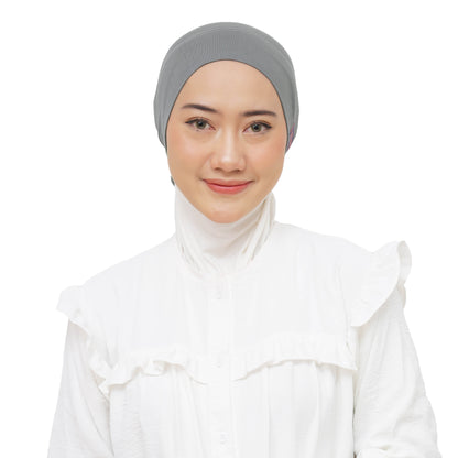 Inner Hijab Long Headband Cotton Rayon Hijaberies - Charcoal Grey