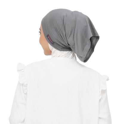 Inner Hijab Long Headband Cotton Rayon Hijaberies - Charcoal Grey