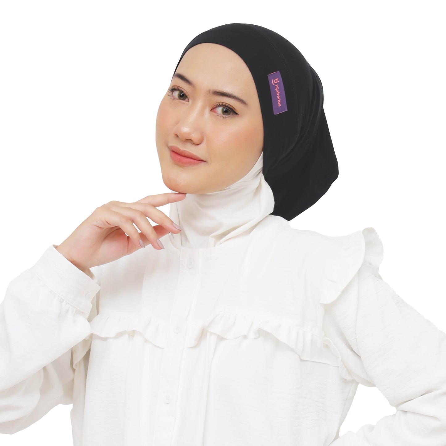 Inner Hijab Long Headband Cotton Rayon Hijaberies - Black