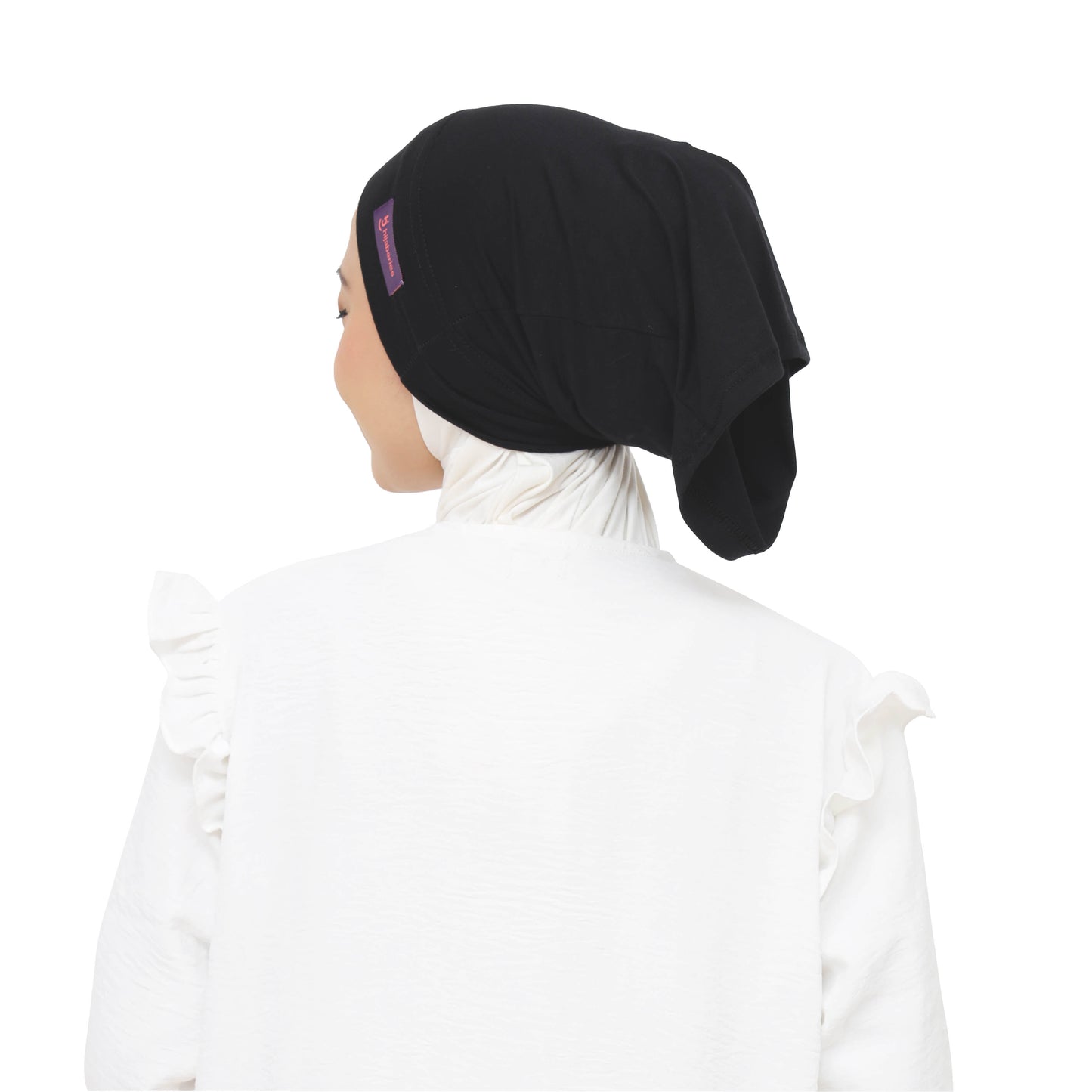 Inner Hijab Long Headband Cotton Rayon Hijaberies - Black