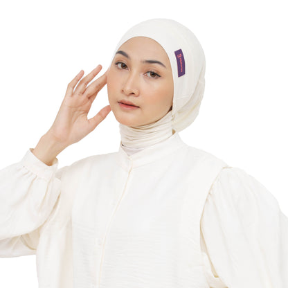 Inner Hijab Long Headband Cotton Rayon Hijaberies - Broken White