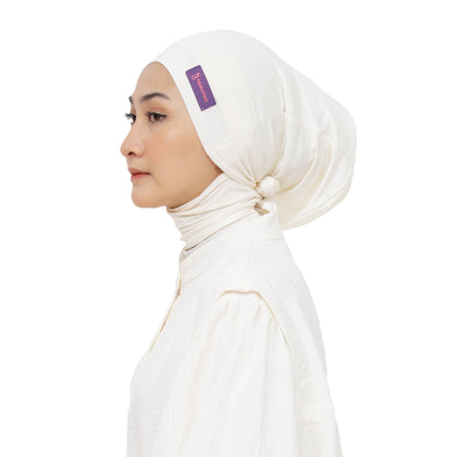 Inner Hijab Long Headband Cotton Rayon Hijaberies - Broken White