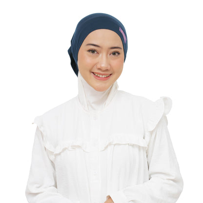 Inner Hijab Long Headband Cotton Rayon Hijaberies - Navy