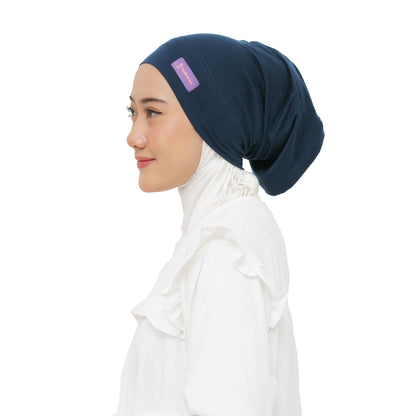 Inner Hijab Long Headband Cotton Rayon Hijaberies - Navy