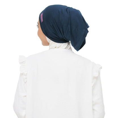 Inner Hijab Long Headband Cotton Rayon Hijaberies - Navy