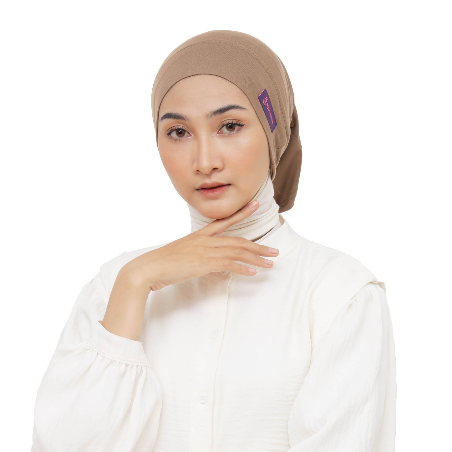 Inner Hijab Long Headband Cotton Rayon Hijaberies - Cappucino