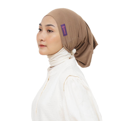 Inner Hijab Long Headband Cotton Rayon Hijaberies - Cappucino