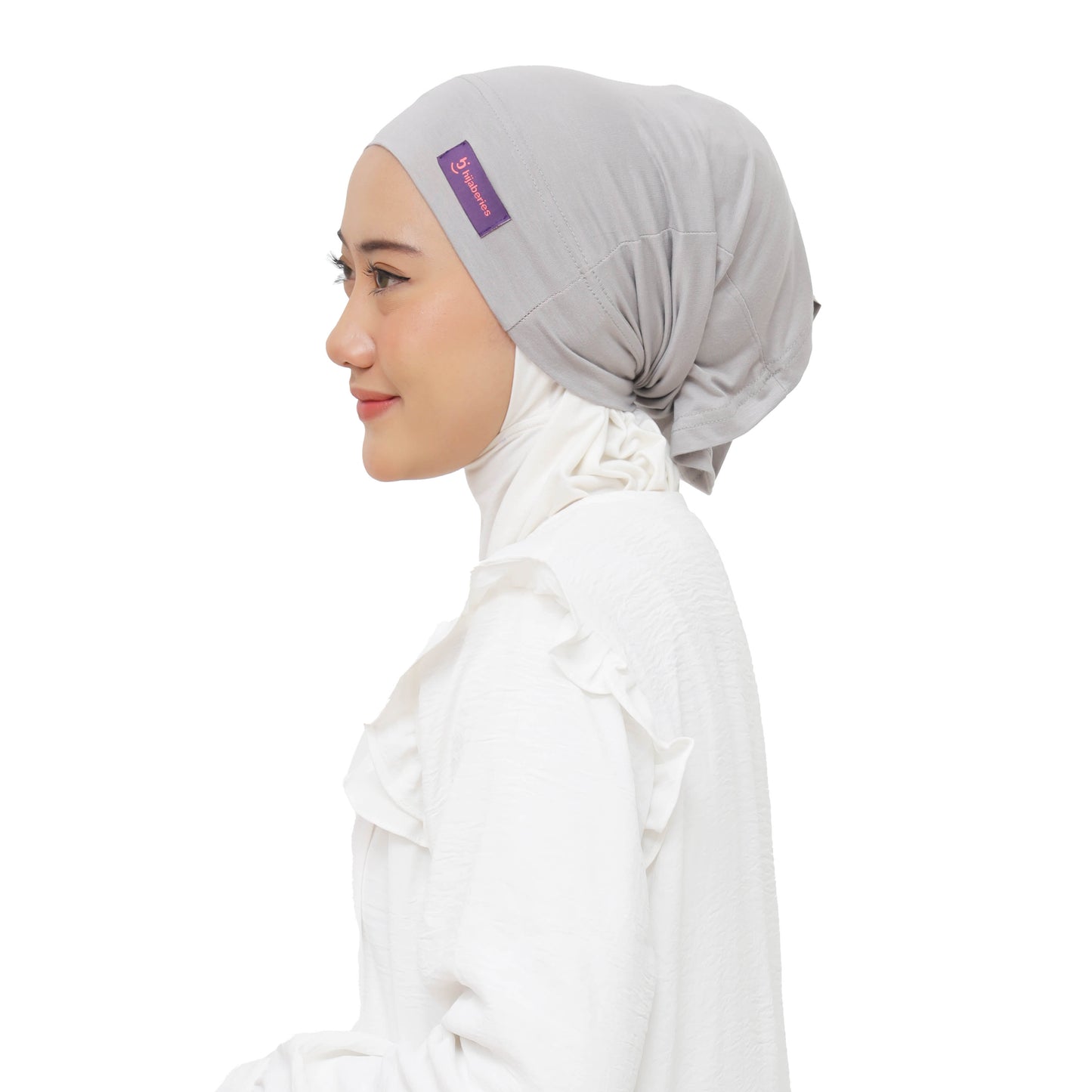 Inner Hijab Long Headband Cotton Rayon Hijaberies - Silver