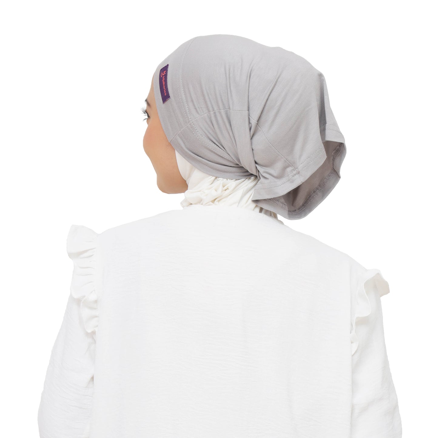 Inner Hijab Long Headband Cotton Rayon Hijaberies - Silver