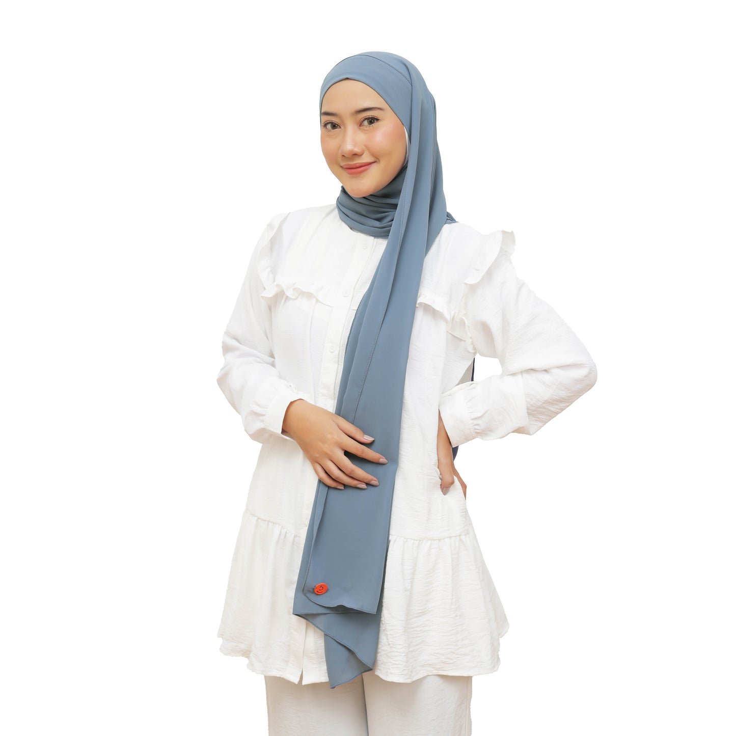 Jiran Pashmina Instan Ceruty Babydoll Hijaberies - Denim Blue