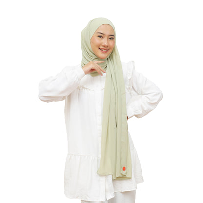 Jiran Pashmina Instan Ceruty Babydoll Hijaberies - Soft Sage Green