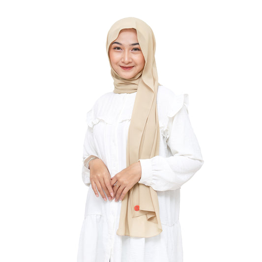 Daily Pashmina Ceruty Babydoll Hijaberies - Milk Tea