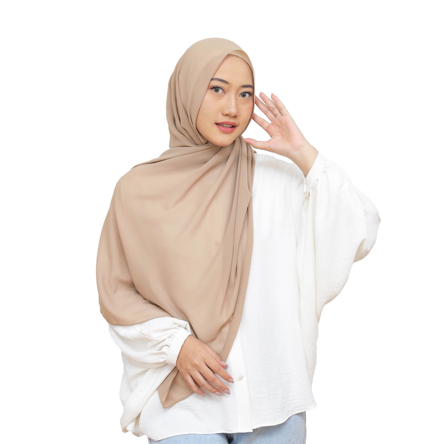 Daily Pashmina Ceruty Babydoll Hijaberies - Khaky