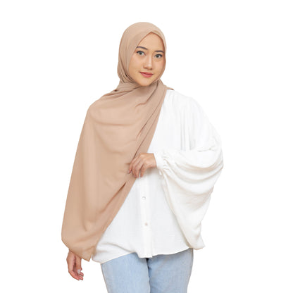 Daily Pashmina Ceruty Babydoll Hijaberies - Latte