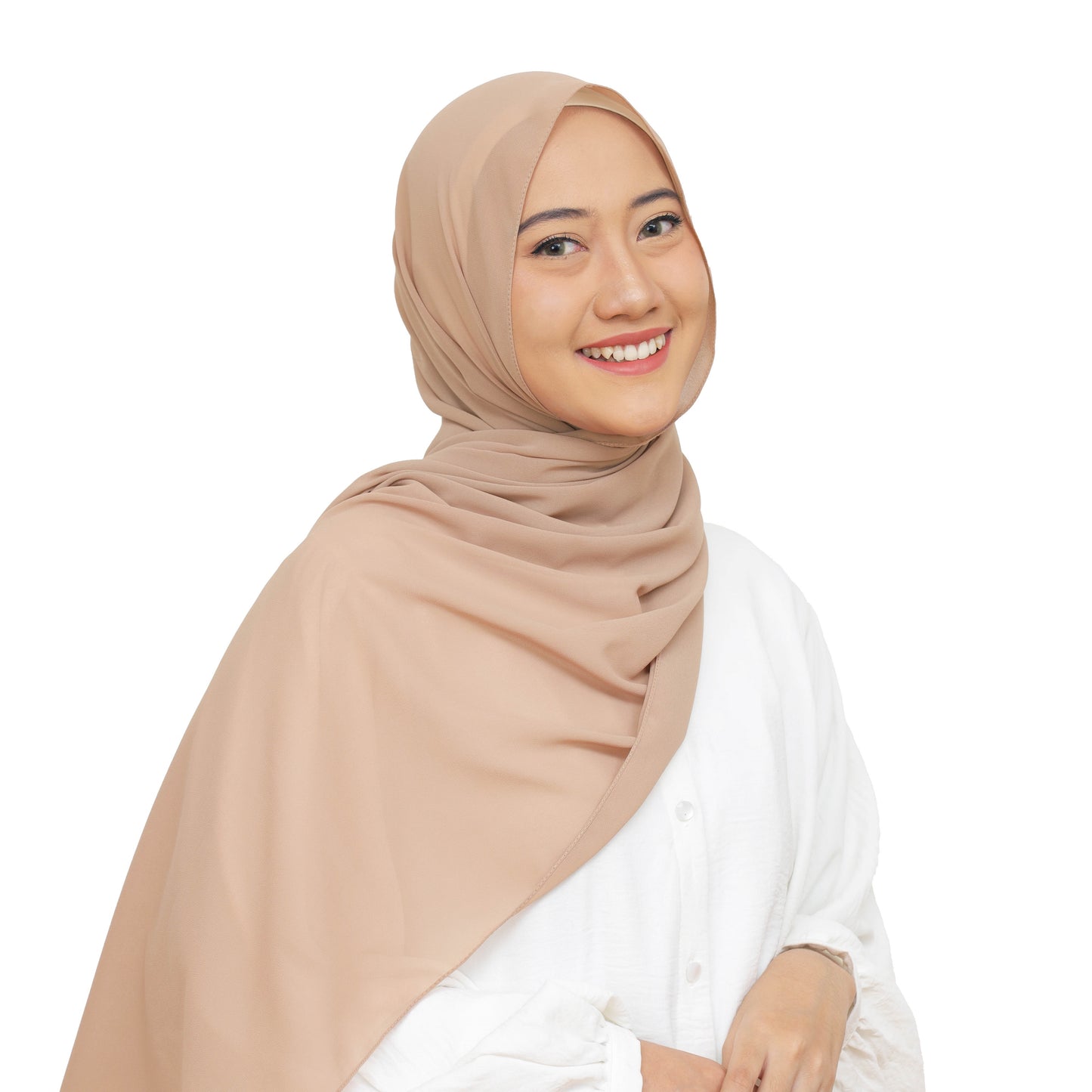 Daily Pashmina Ceruty Babydoll Hijaberies - Latte