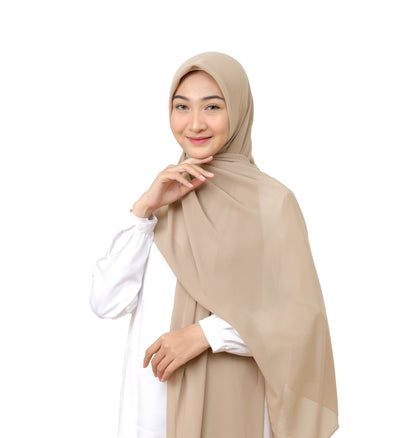 Kelora Pashmina Square Ceruty Babydoll Hijaberies - Khaky