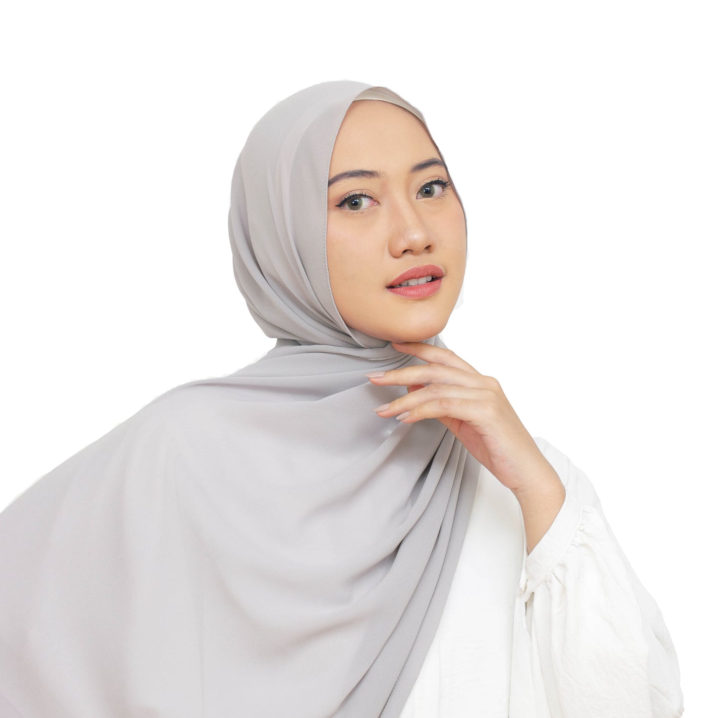 Daily Pashmina Ceruty Babydoll Hijaberies - Silver