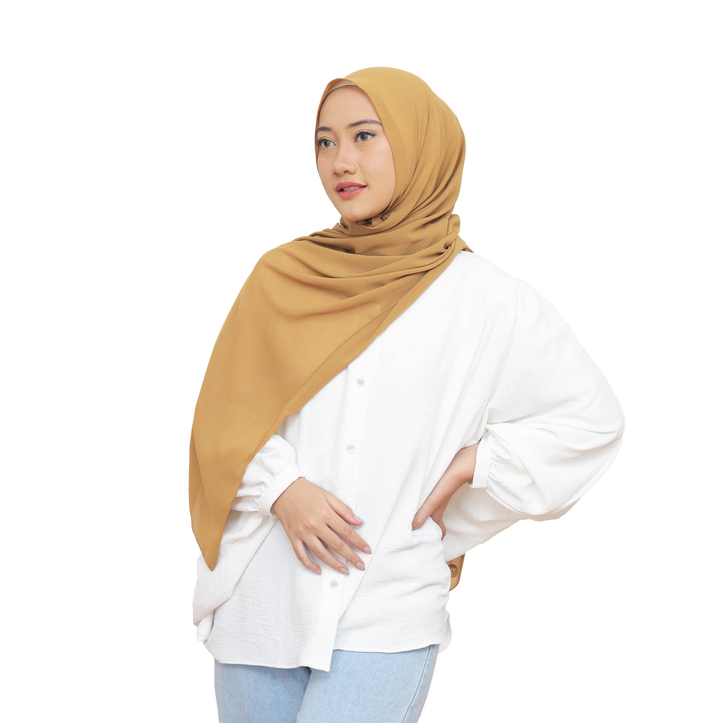 Daily Pashmina Ceruty Babydoll Hijaberies - Butternut