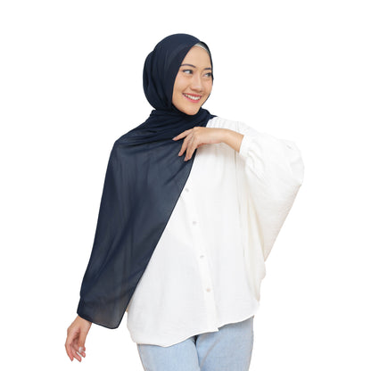 Daily Pashmina Ceruty Babydoll Hijaberies - Navy